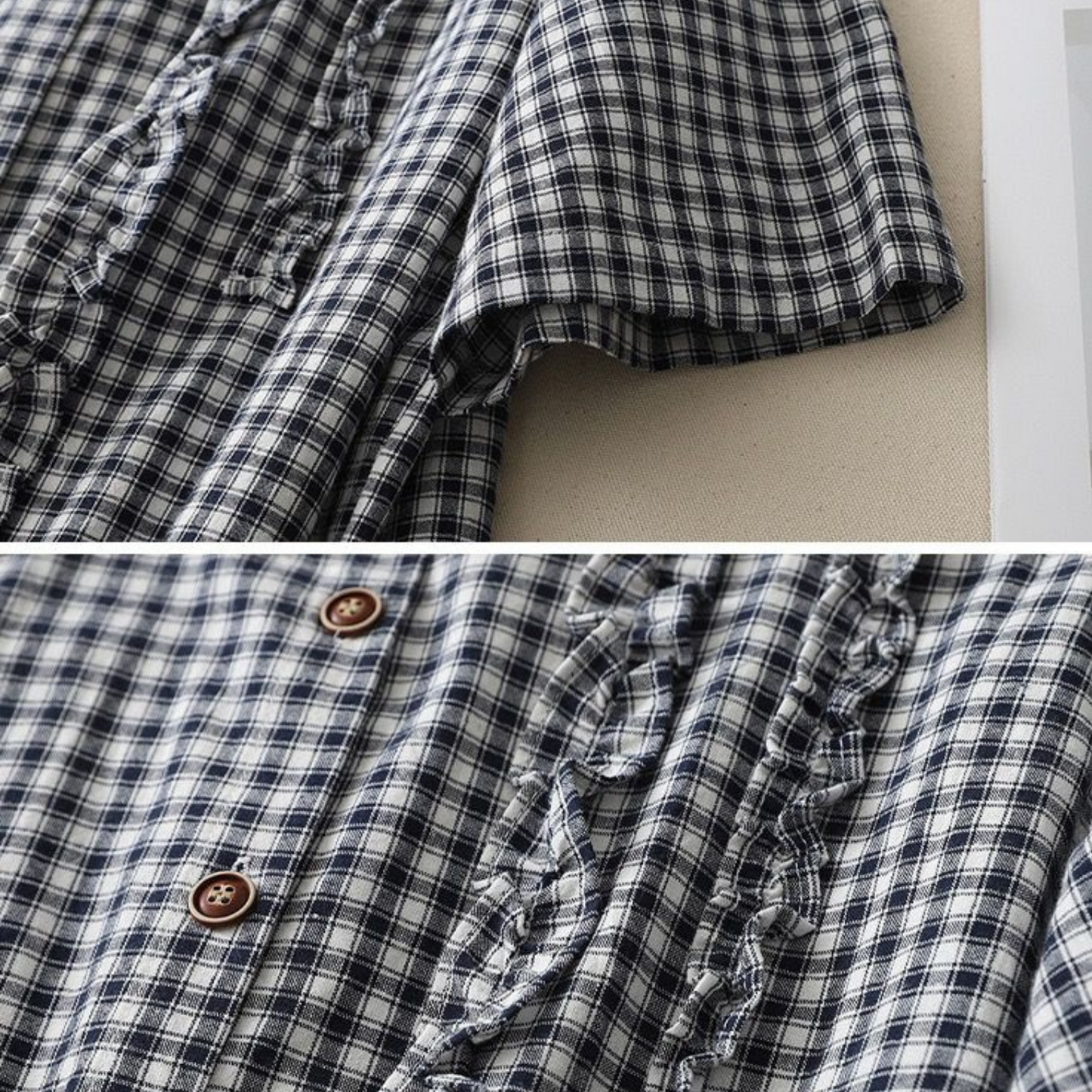 Pure Cotton Self Woven Ruffled Shirt