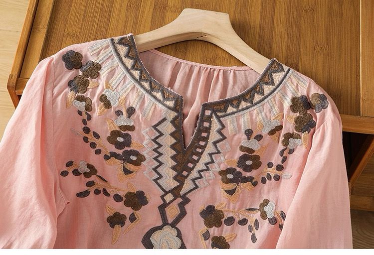 Women's Pure Cotton Floral Embroidered Top
