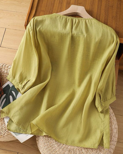 Women's Pure Cotton Floral Embroidered Top