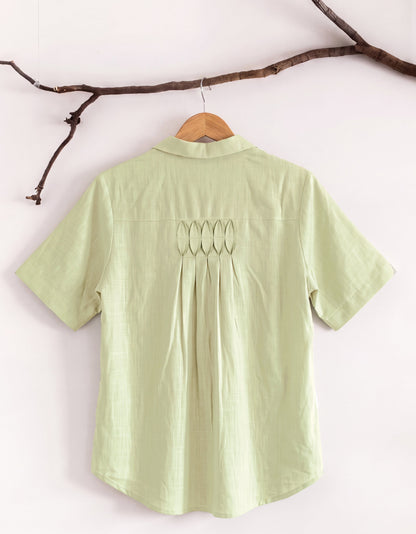 Pure Cotton Shirt With Pleat Work