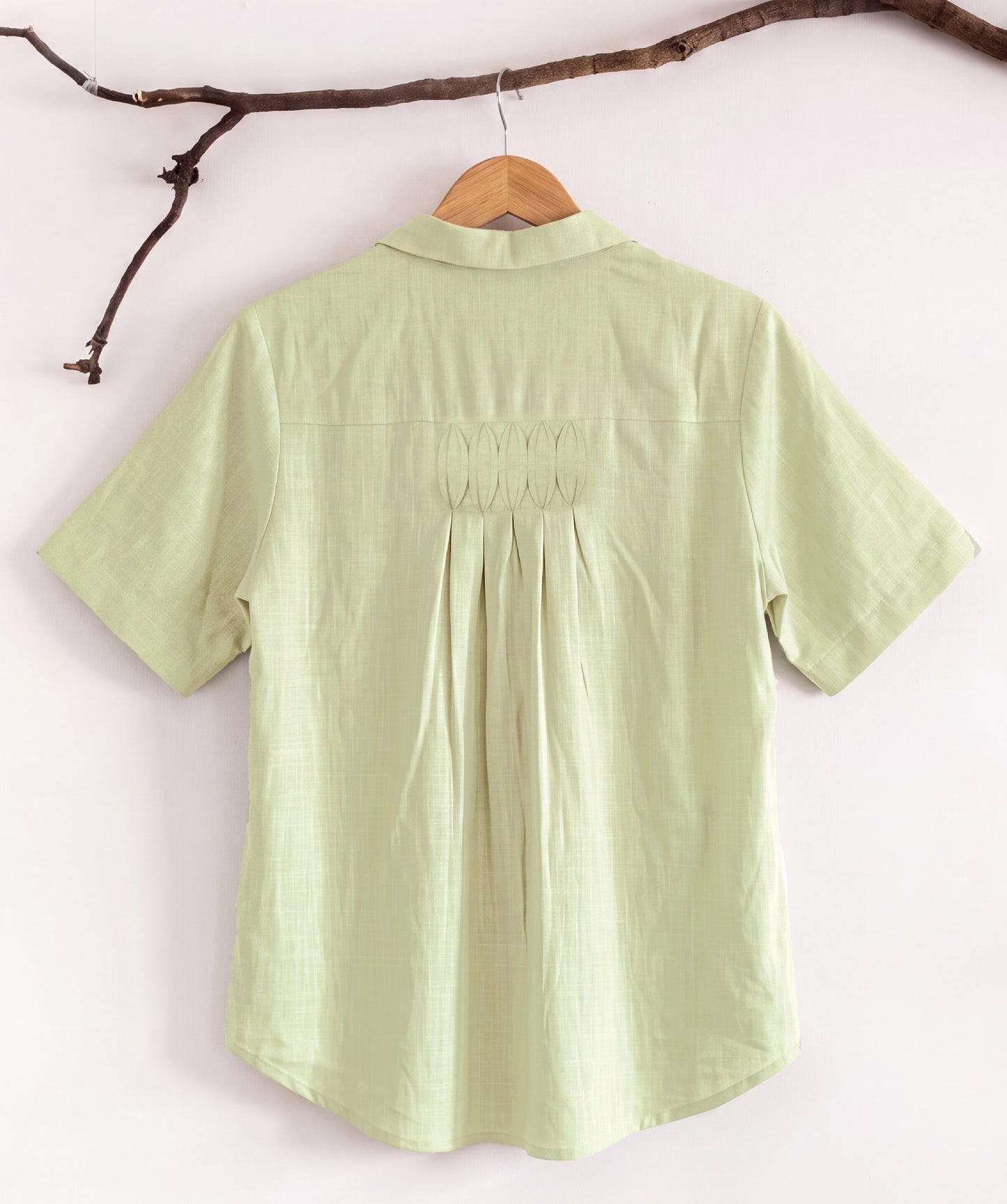 Pure Cotton Shirt With Pleat Work