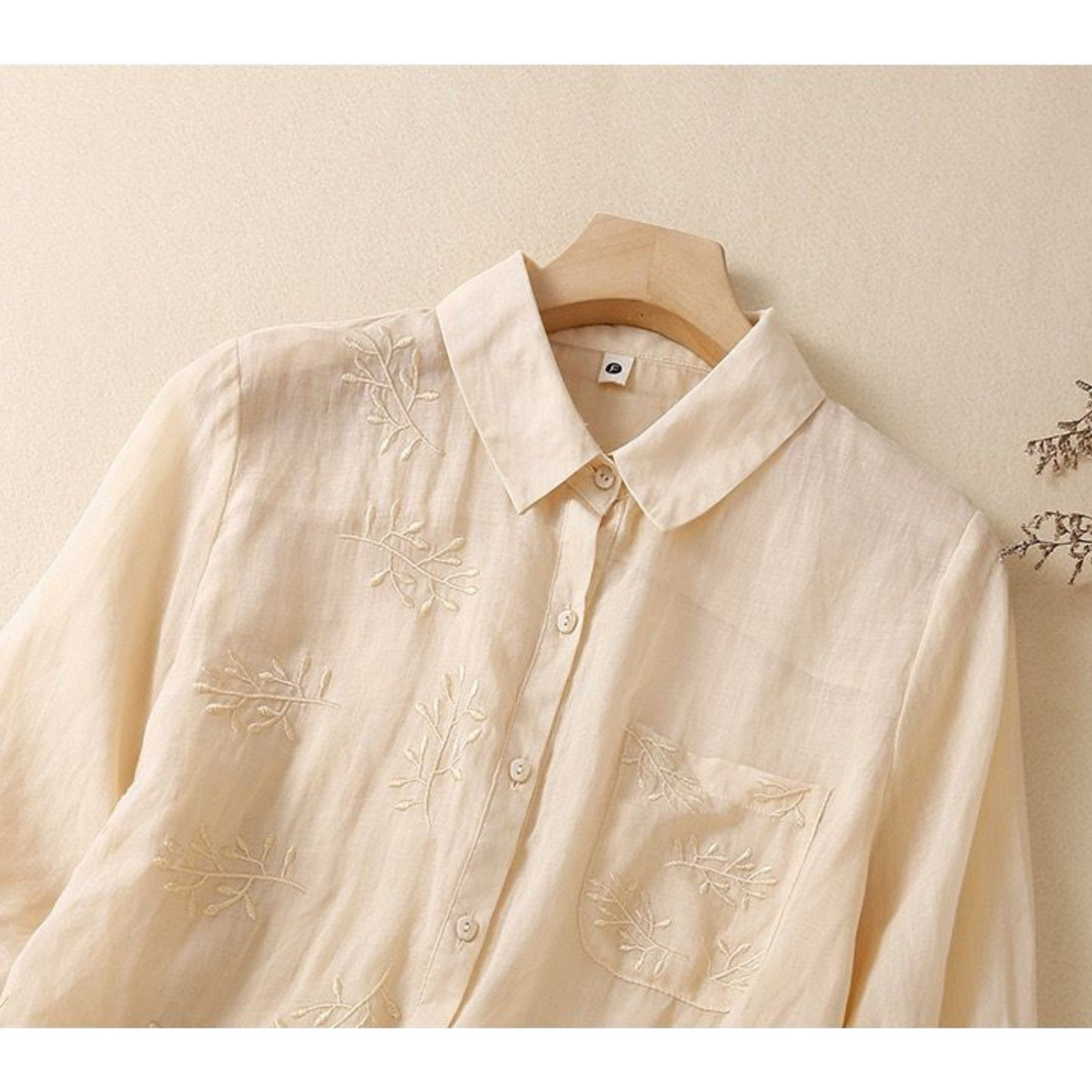 Cotton Half Embroidered Casual Shirt