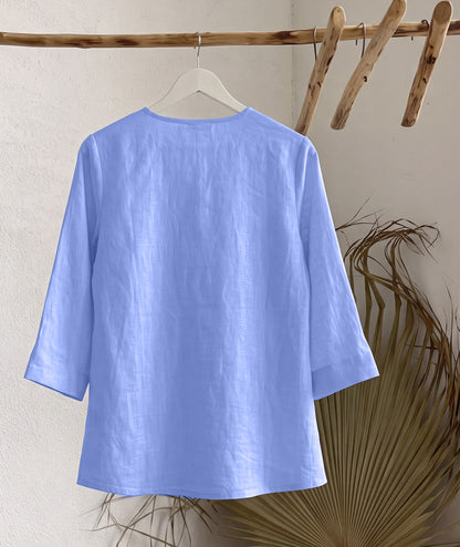 Women’s Pure Cotton Embroidered Peter Pan Collar Tops