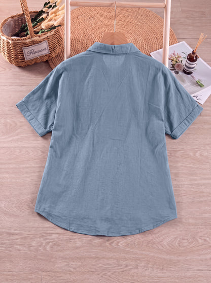 Pure Cotton Relaxed Fit V-Neck Shirt