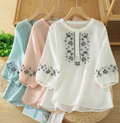 Pure Cotton Embroidered Comfortable Top