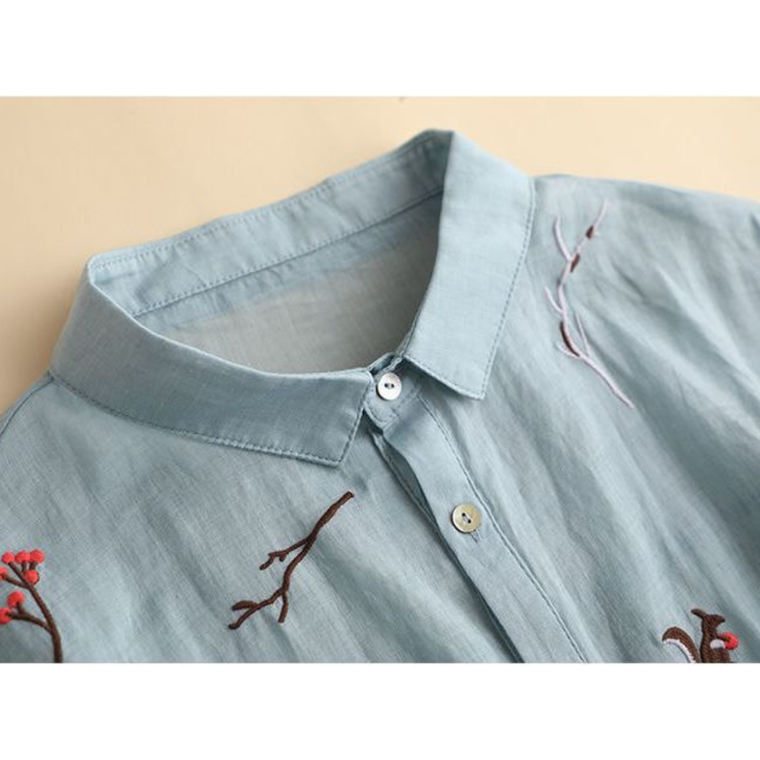 Pure Cotton Embroidered Oversize Comfort Shirt