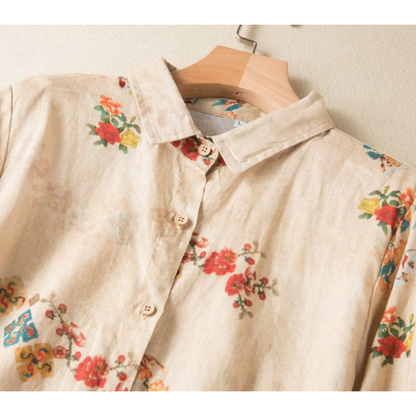 Pure Cotton Floral Printed Casual Shirt