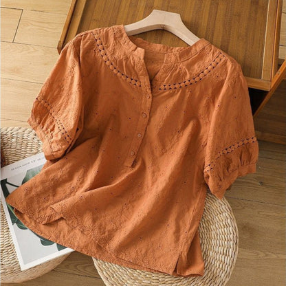 Pure Cotton Schiffly Embroidered Casual Wear Top