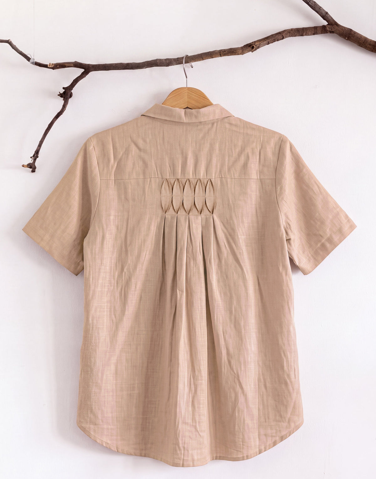 Pure Cotton Shirt With Pleat Work