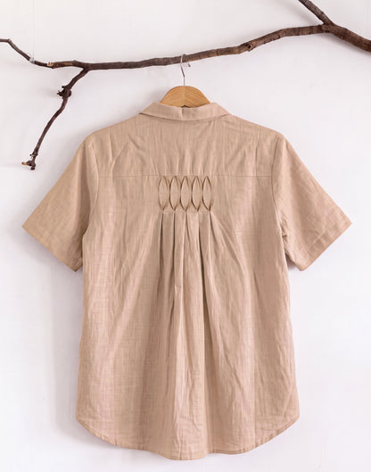 Pure Cotton Shirt With Pleat Work