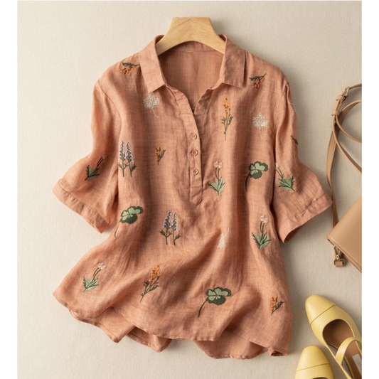 Pure Cotton Embroidered Casual Wear Top