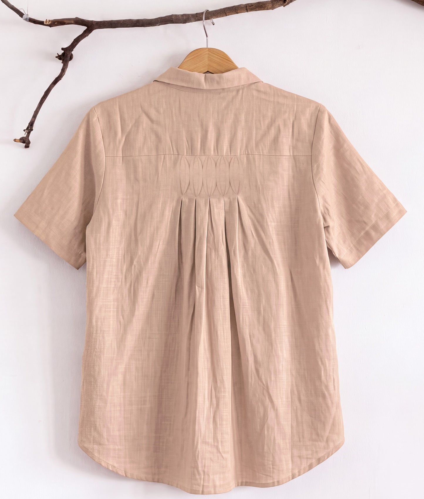 Pure Cotton Shirt With Pleat Work