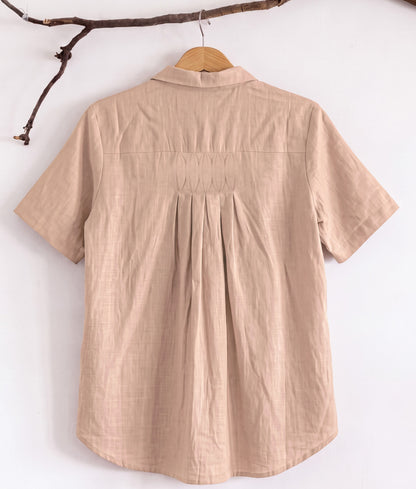 Pure Cotton Shirt With Pleat Work