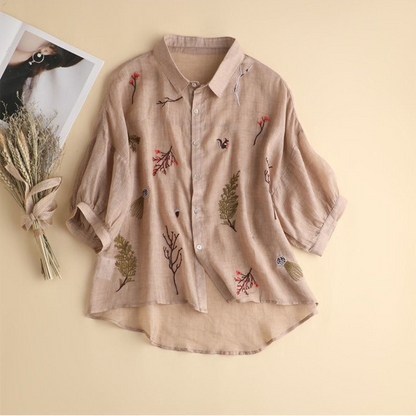 Pure Cotton Embroidered Oversize Comfort Shirt