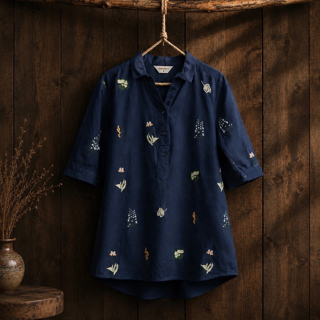 Pure Cotton Embroidered Casual Wear Tops