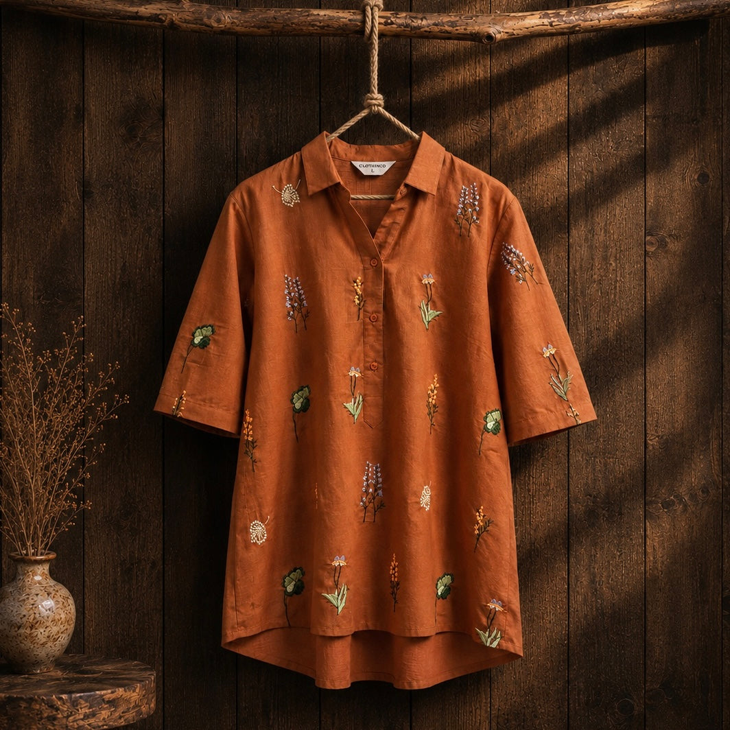 Pure Cotton Embroidered Casual Wear Tops