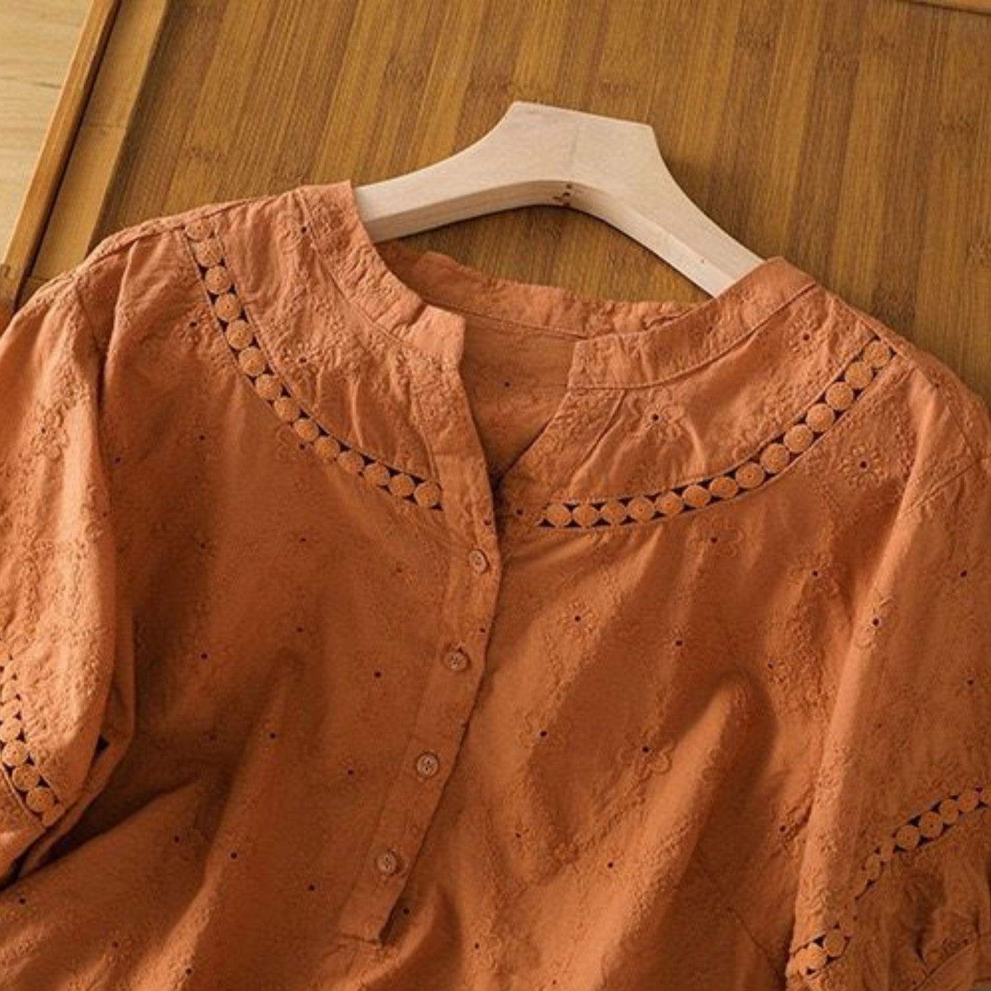 Pure Cotton Schiffly Embroidered Casual Wear Top