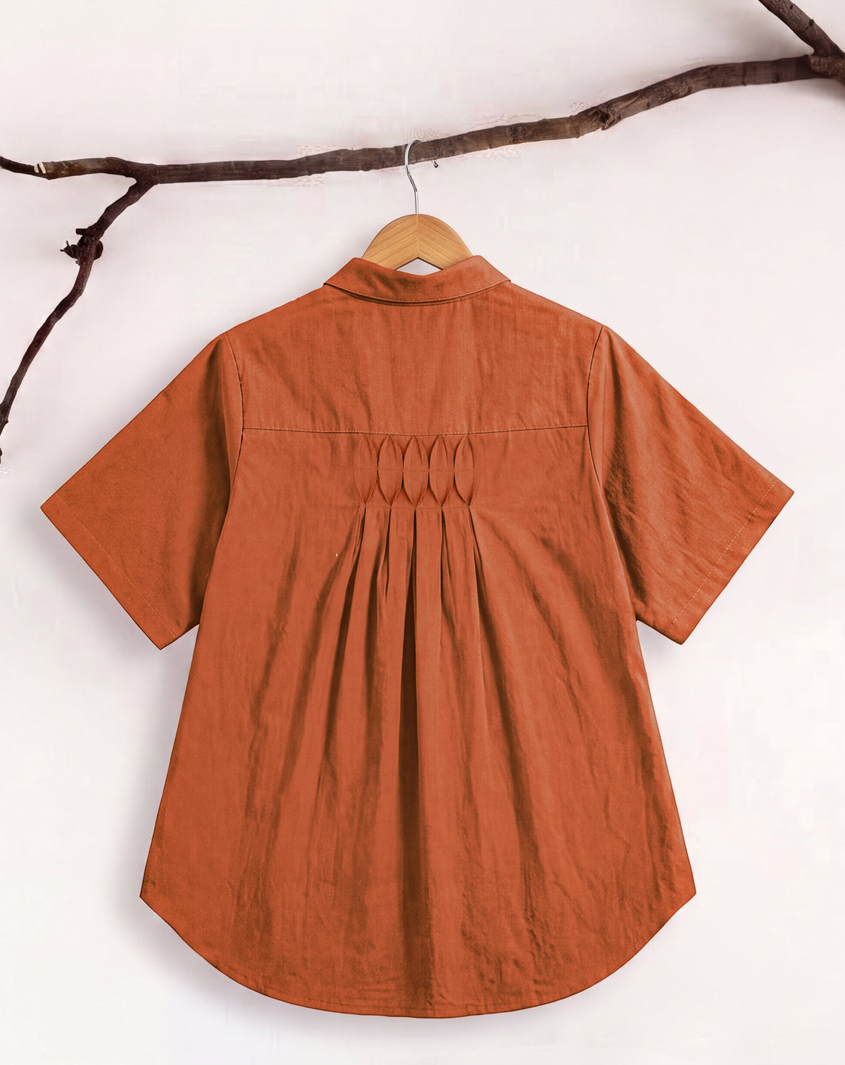 Pure Cotton Shirt With Pleat Work