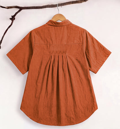 Pure Cotton Shirt With Pleat Work