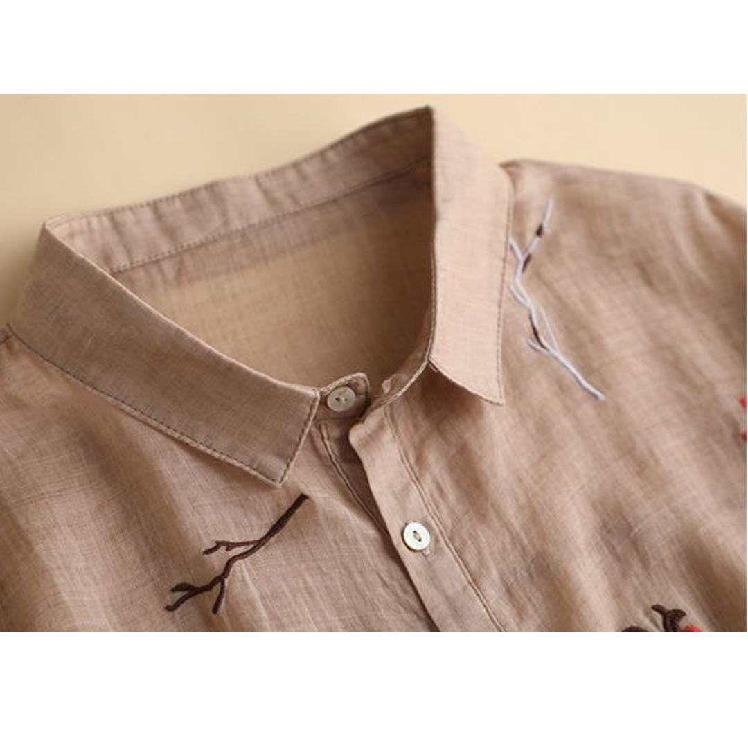 Pure Cotton Embroidered Oversize Comfort Shirt