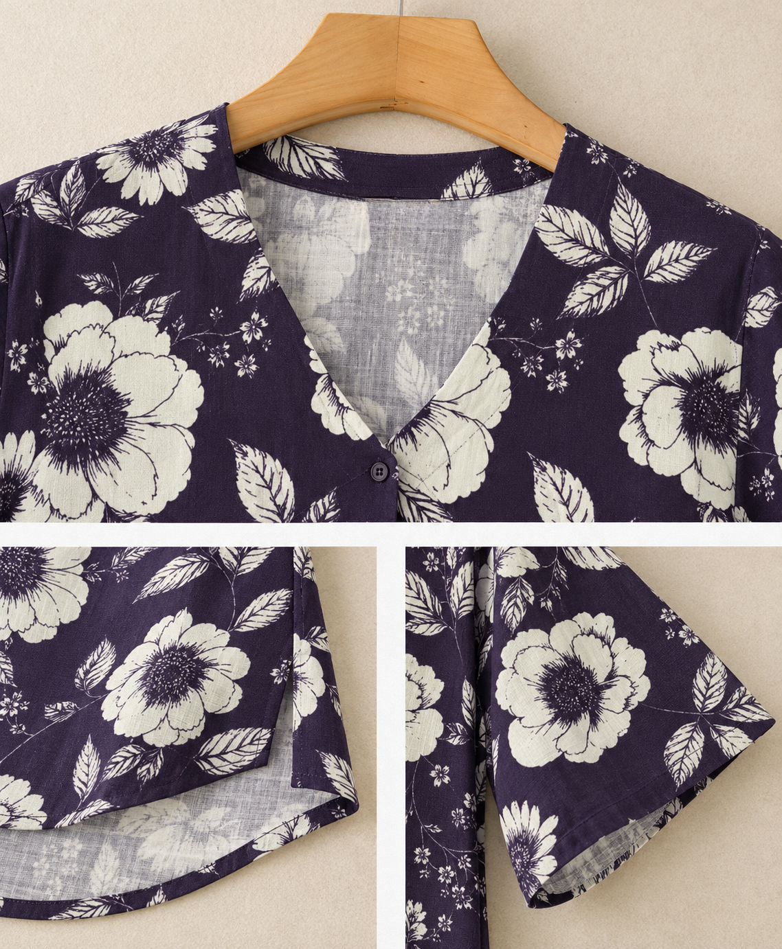 Pure Cotton Floral Printed Women's Casual Shirt