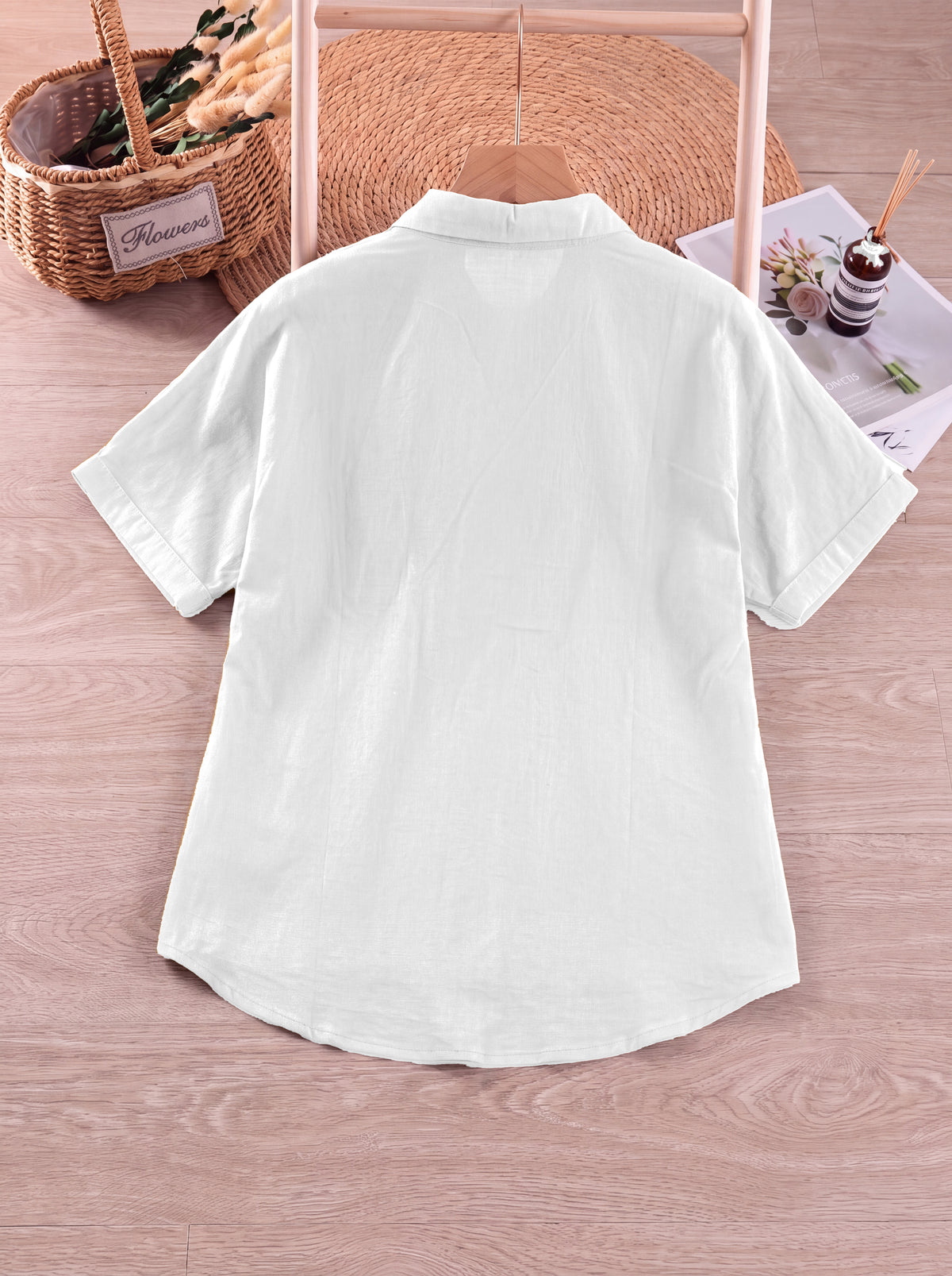 Pure Cotton Relaxed Fit V-Neck Shirt