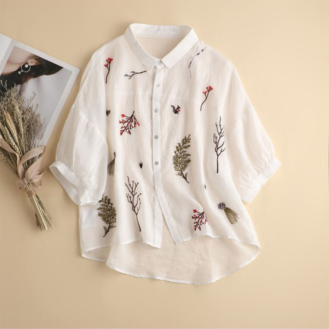 Pure Cotton Embroidered Oversize Comfort Shirt