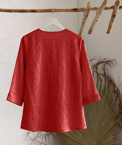 Women’s Pure Cotton Embroidered Peter Pan Collar Tops