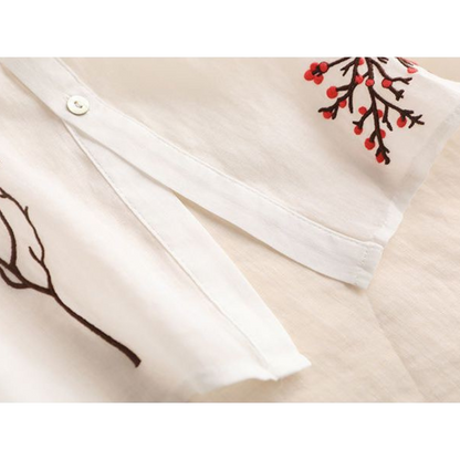 Pure Cotton Embroidered Oversize Comfort Shirt