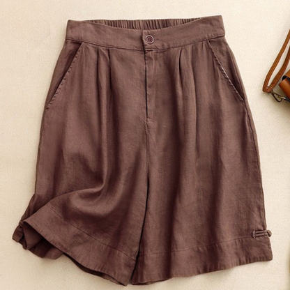 Pure Cotton Embroidered Shorts With Pocket