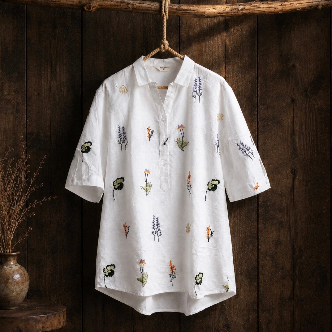 Pure Cotton Embroidered Casual Wear Tops