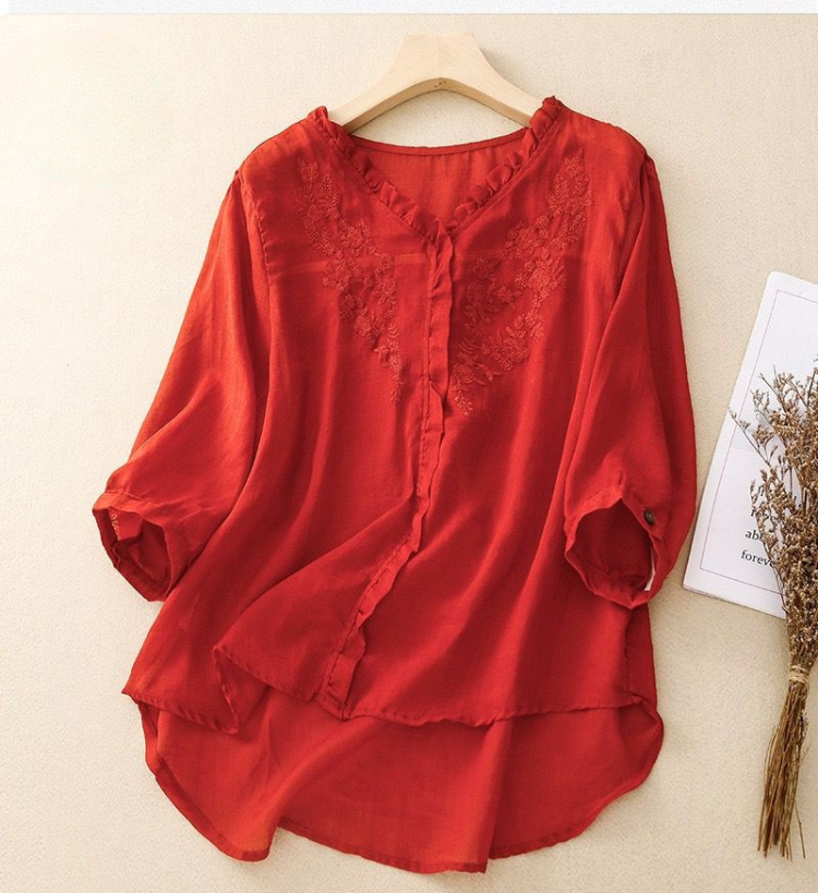 Pure Cotton Embroidered Womens Top