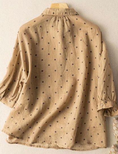 Pure Cotton Printed Polkadot Casual Wear Shirt