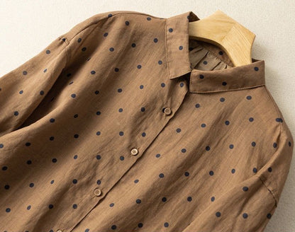 Pure Cotton Printed Polkadot Casual Wear Shirt