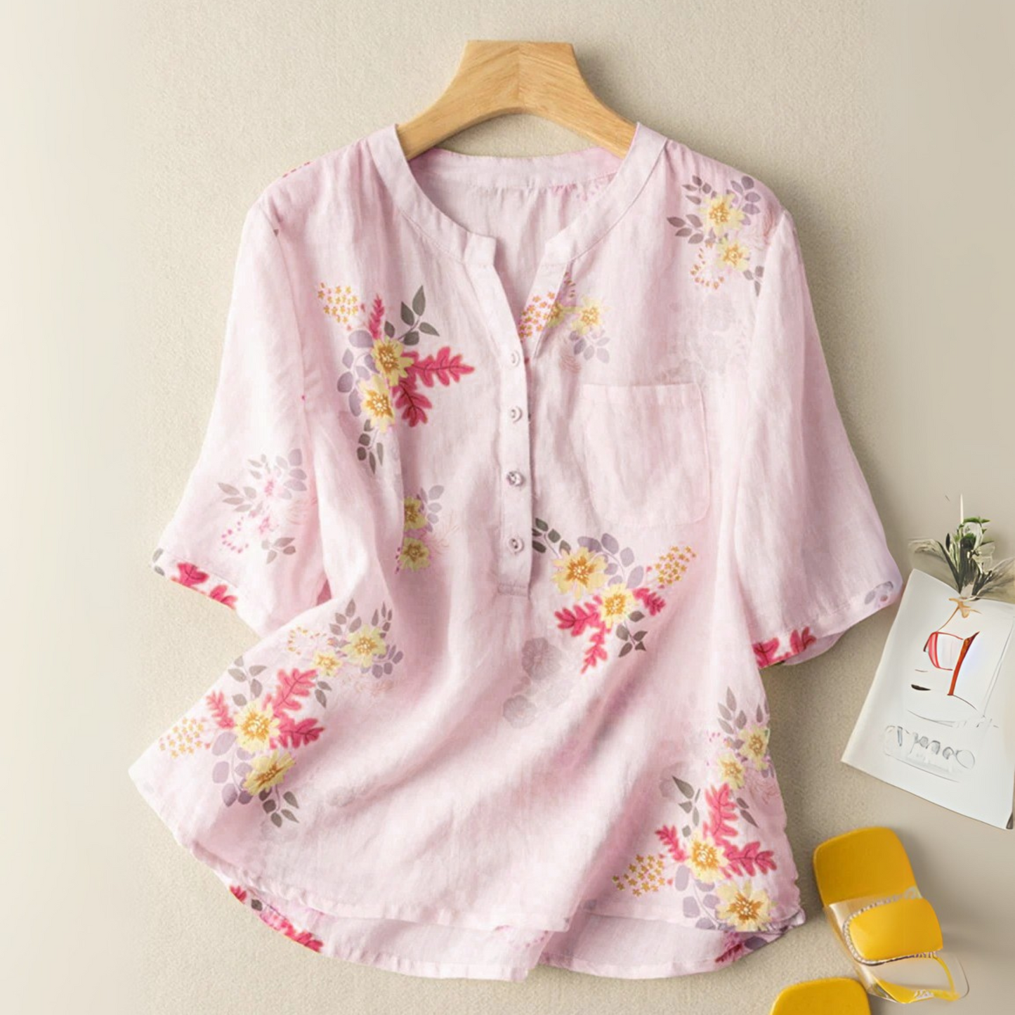 Pure Cotton Floral Printed Casual Wear Top