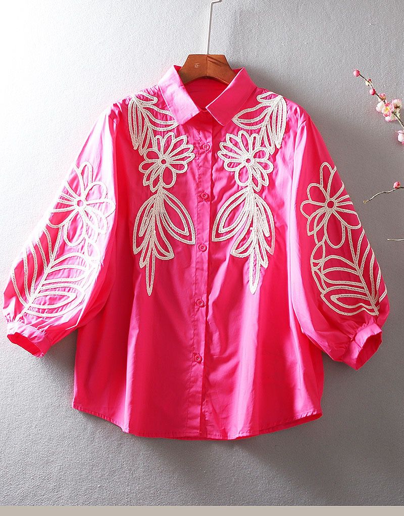 Pure Cotton Embroidered  Shirt