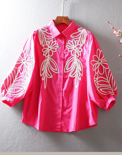 Pure Cotton Embroidered  Shirt