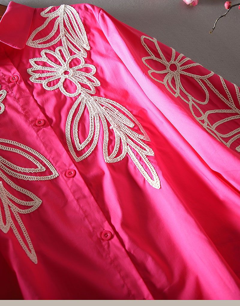 Pure Cotton Embroidered  Shirt