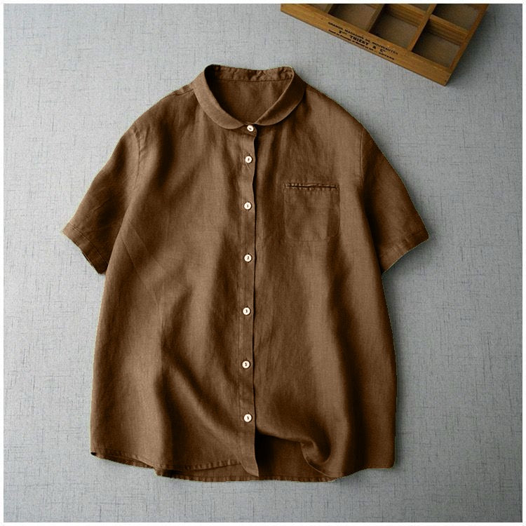Classic Pure Cotton Plain Shirt With Pocket