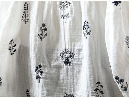 Pure Cotton Floral Embroidered shirt