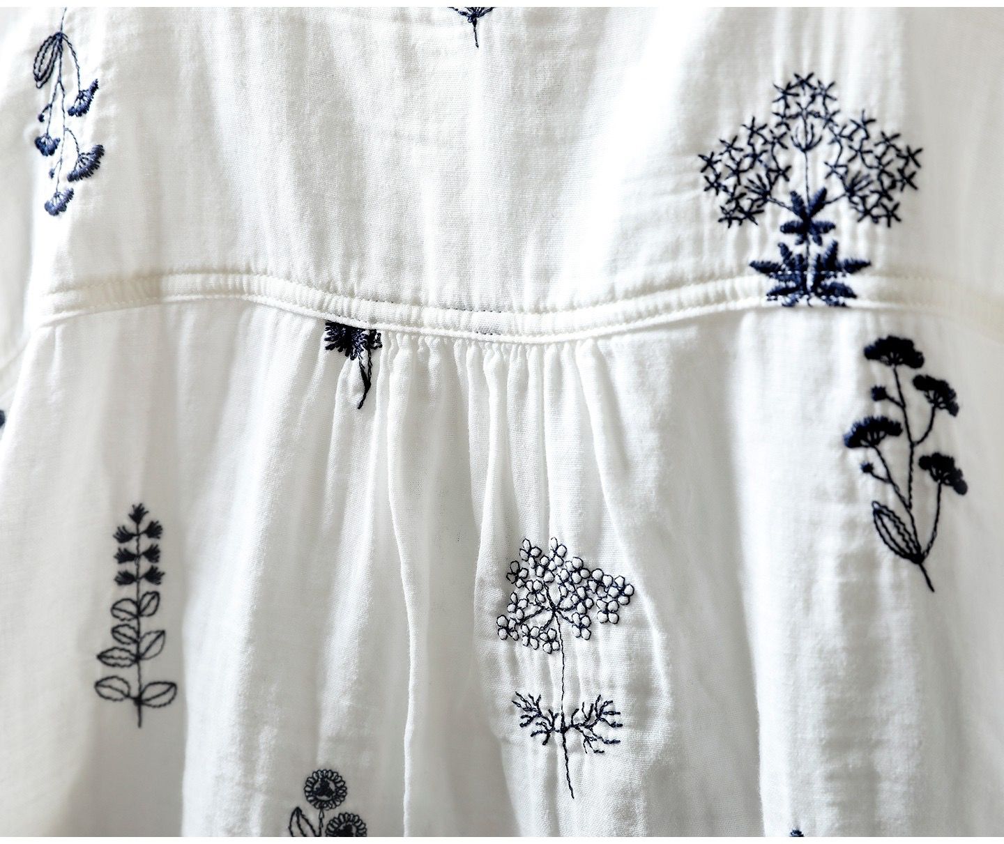 Pure Cotton Floral Embroidered shirt