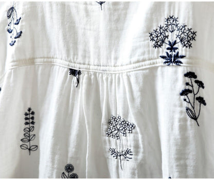 Pure Cotton Floral Embroidered shirt