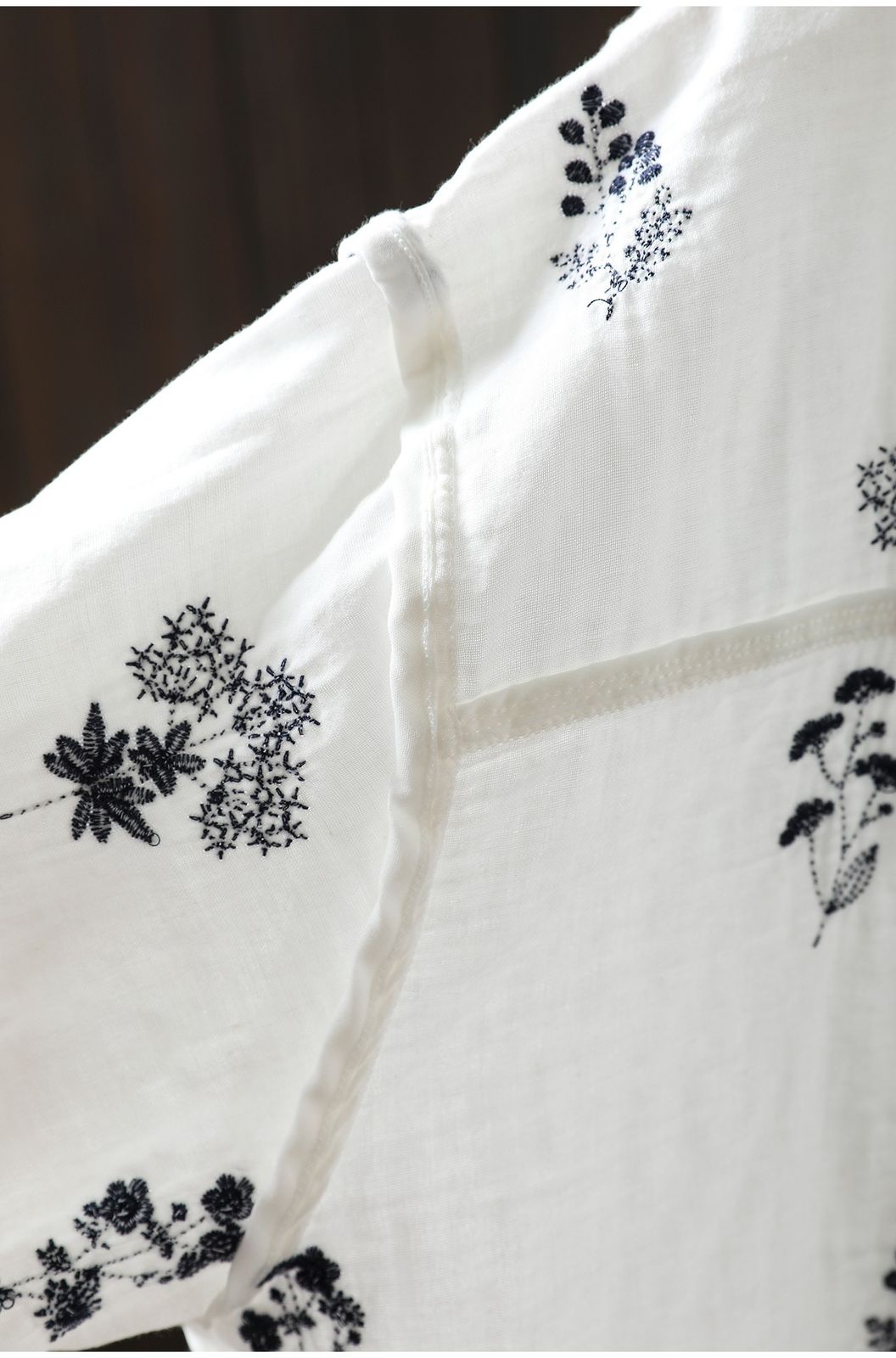 Pure Cotton Floral Embroidered shirt