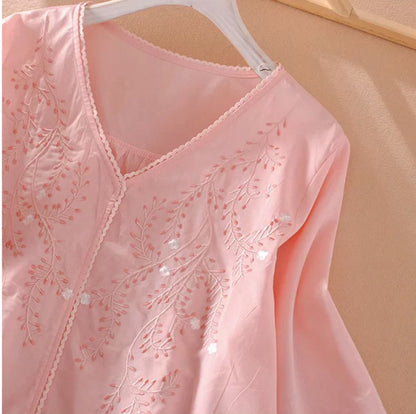 Premium Pure Cotton Embroidered Relaxed Fit Kaftan
