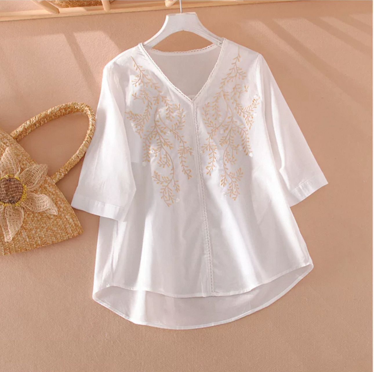 Premium Pure Cotton Embroidered Relaxed Fit Kaftan