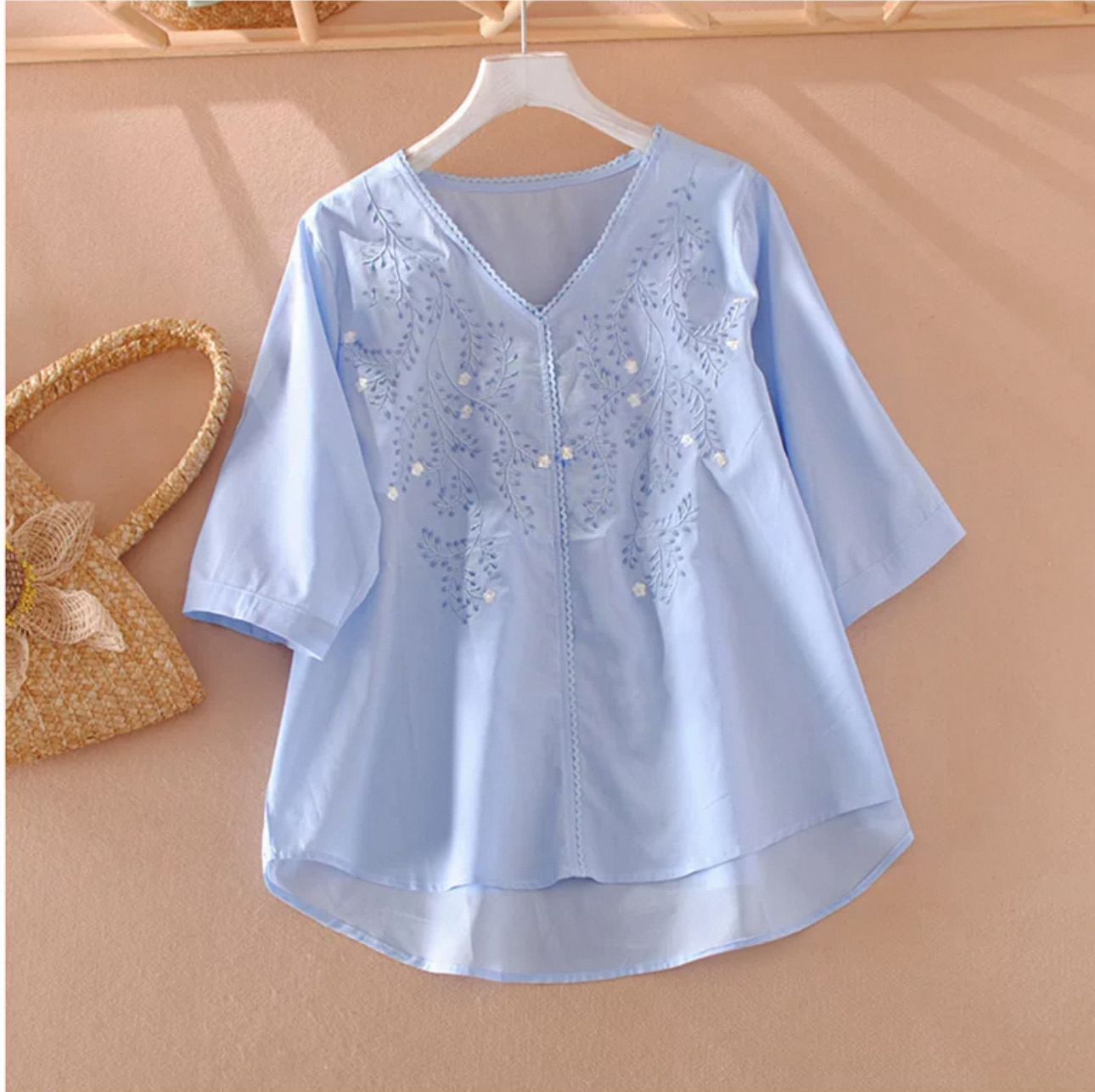 Premium Pure Cotton Embroidered Relaxed Fit Kaftan