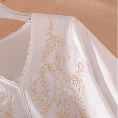 Premium Pure Cotton Embroidered Relaxed Fit Kaftan
