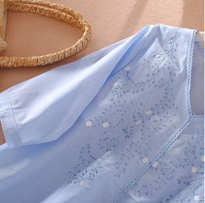 Premium Pure Cotton Embroidered Relaxed Fit Kaftan