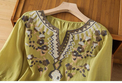 Women's Pure Cotton Floral Embroidered Top