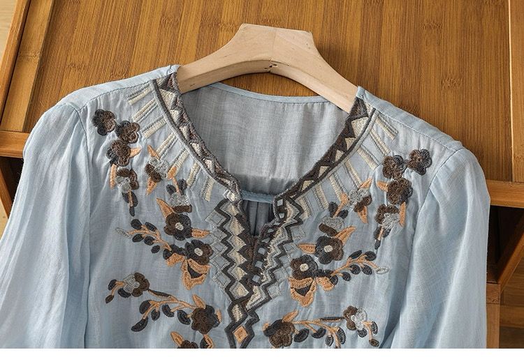 Women's Pure Cotton Floral Embroidered Top